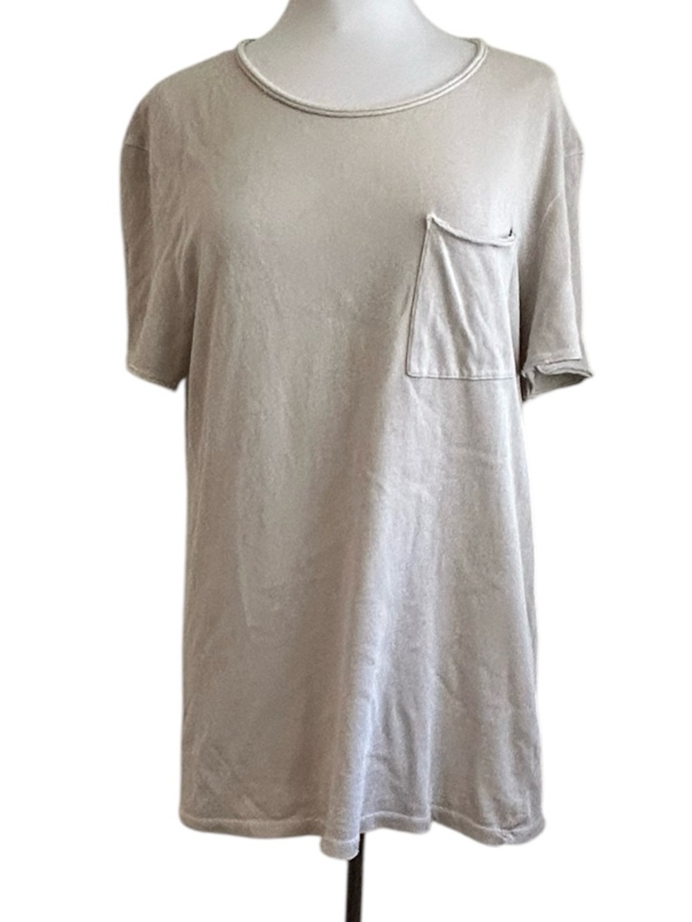 Eleven Paris Men's Short Sleeve Pocket Tee in Taupe large